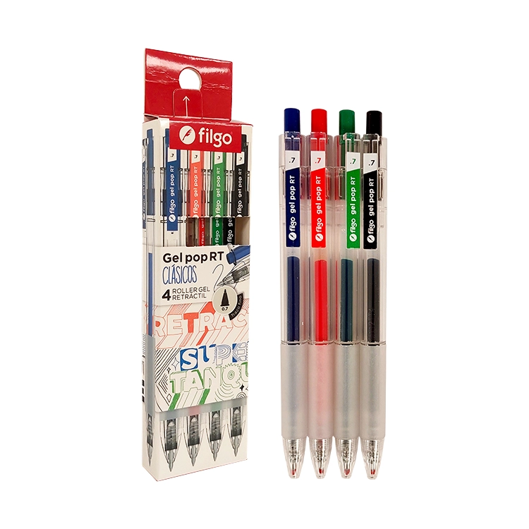 Boligrafo Escolar Filgo Pop RT Retractil Clasico x 4 Art.GPRT7-E4-CLA